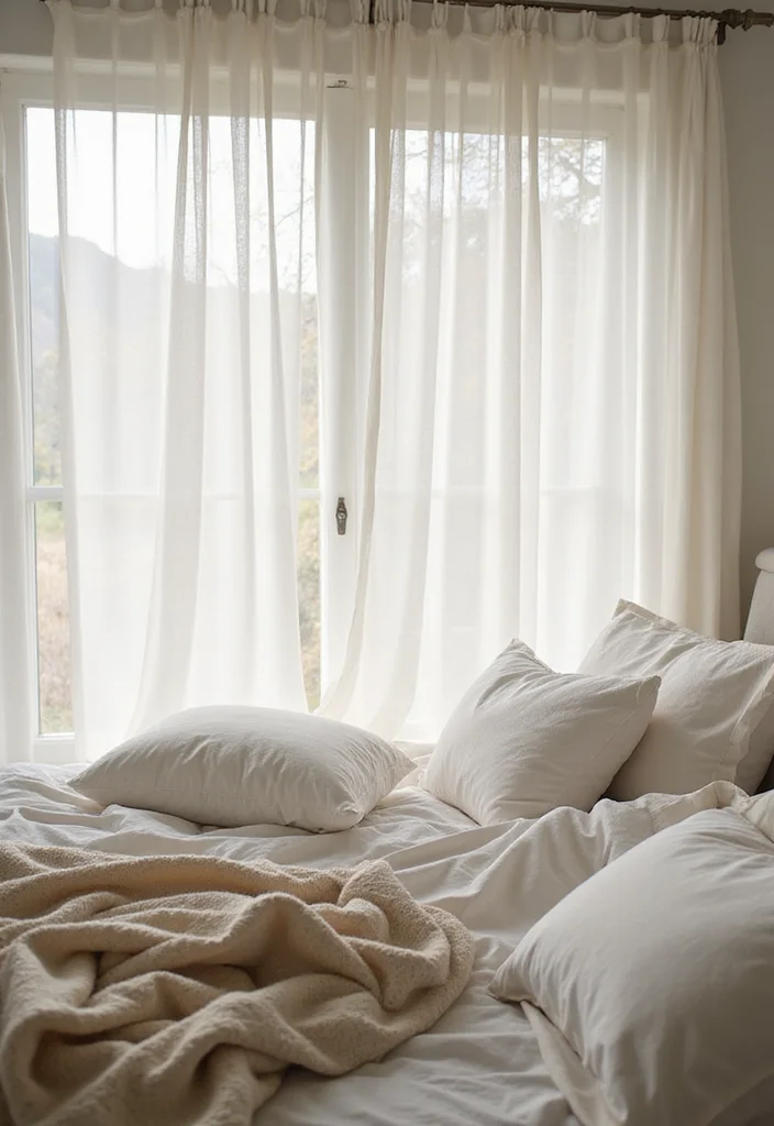 12 Spring Bedroom Ideas for Light Fresh Seasonal Style - 3. Lighten Up with Sheer Fabrics