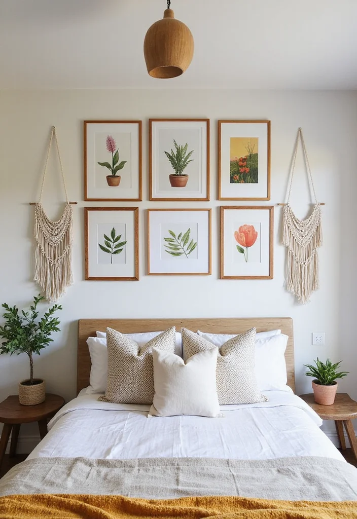 12 Spring Bedroom Ideas for Light Fresh Seasonal Style - 5. Artistic Wall Displays