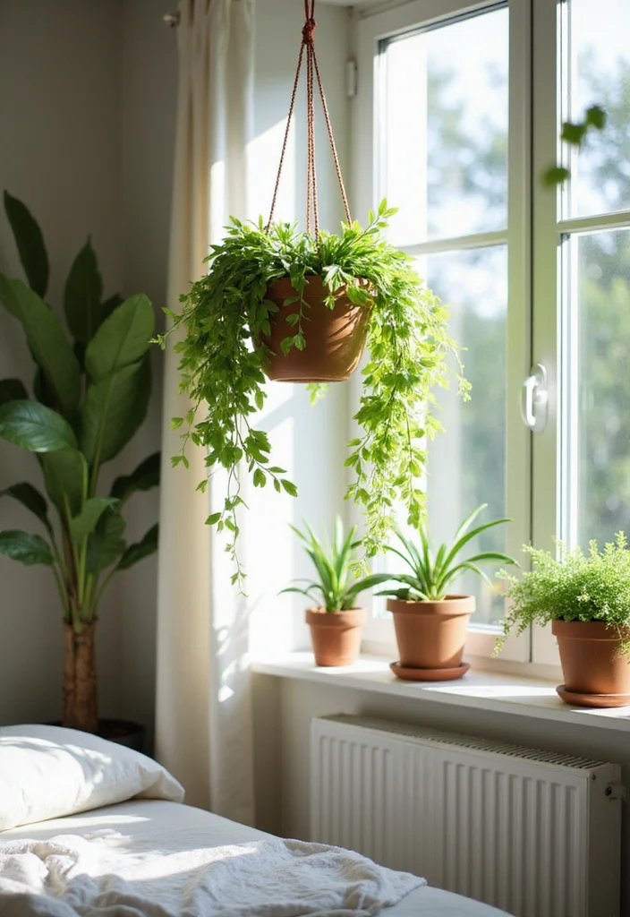 12 Summer Bedroom Ideas for Airy Bright Refresh - 2. Hanging Plants