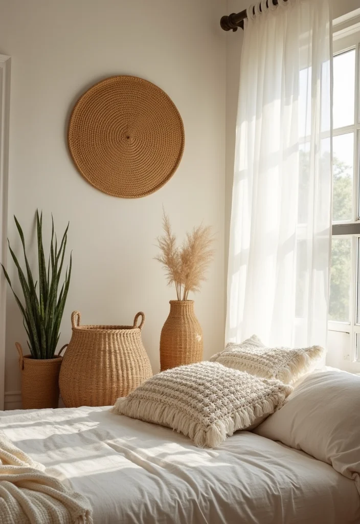 12 Summer Bedroom Ideas for Airy Bright Refresh - 4. Woven Accents