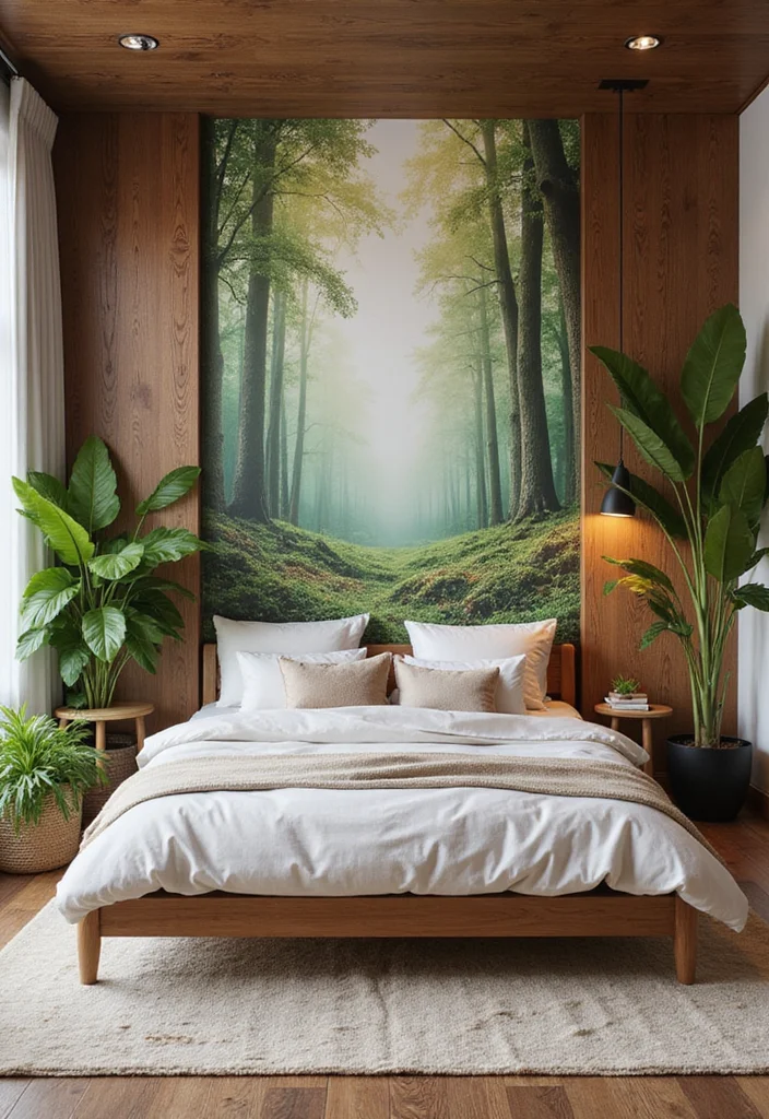 12 Tan Bedroom Ideas for Calm Neutral Comfort - 12. Nature-Inspired Tan Bedroom