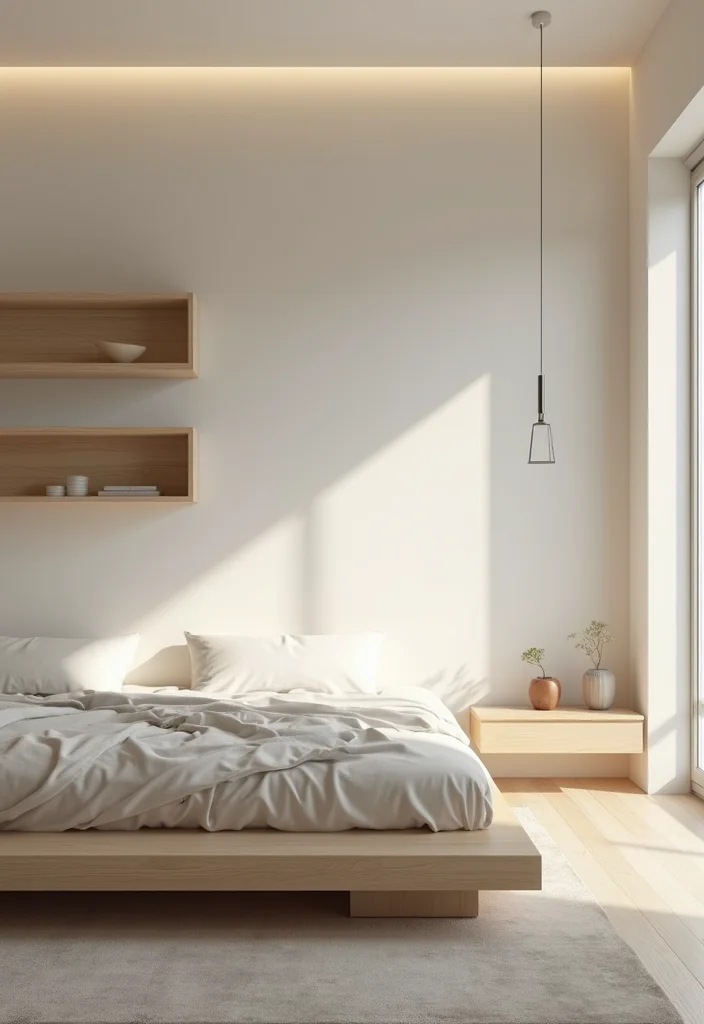 12 Tan Bedroom Ideas for Calm Neutral Comfort - 3. Minimalist Furniture for Spacious Feel