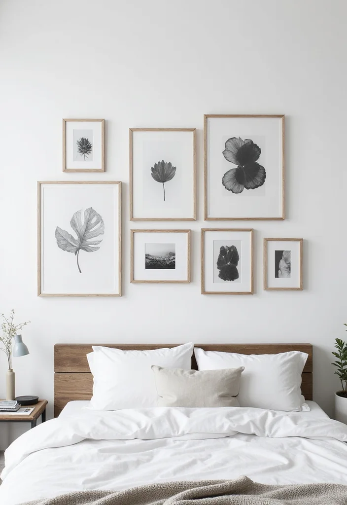12 White Wall Bedroom Ideas for Clean Modern Simplicity - 10. Creative Wall Art