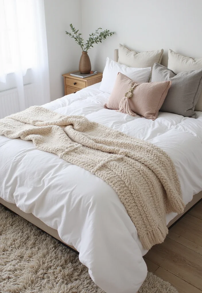 12 White Wall Bedroom Ideas for Clean Modern Simplicity - 2. Layer Textures