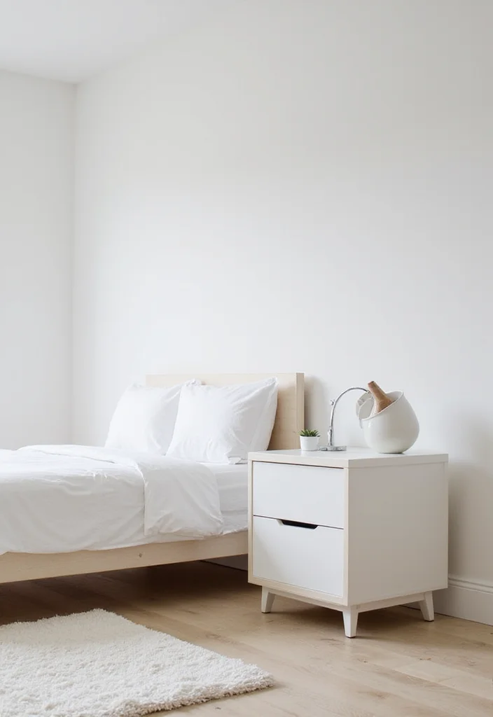 12 White Wall Bedroom Ideas for Clean Modern Simplicity - 3. Minimalist Furniture