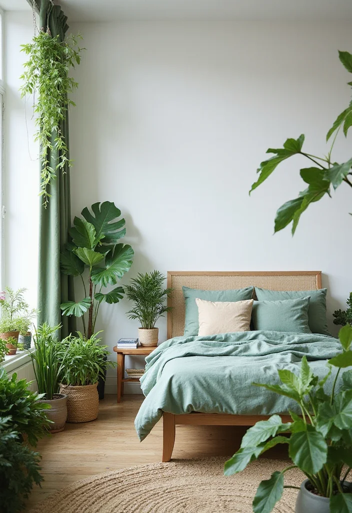 12 White Wall Bedroom Ideas for Clean Modern Simplicity - 7. Incorporating Greenery