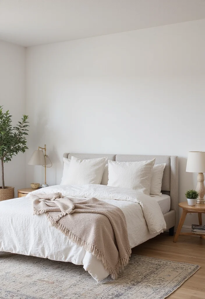 12 White Wall Bedroom Ideas for Clean Modern Simplicity - 9. Statement Rugs