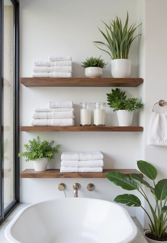 14 Bathroom Wall Storage Ideas to Maximize Small Spaces - 1. Floating Shelves: A Minimalist’s Dream
