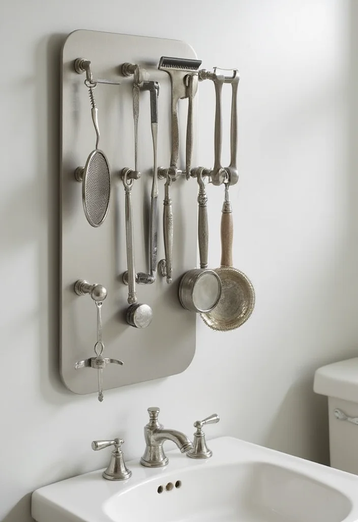 14 Bathroom Wall Storage Ideas to Maximize Small Spaces - 6. Magnetic Strips: Taming the Metal