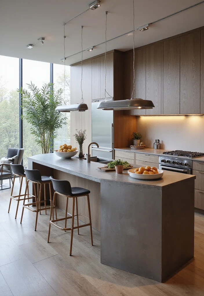 14 Kitchen Breakfast Bar Ideas for Casual Dining and Prep 100 14 Kitchen Breakfast Bar Ideas for Casual Dining and Prep - 10. Modern Metal and Glass Bar