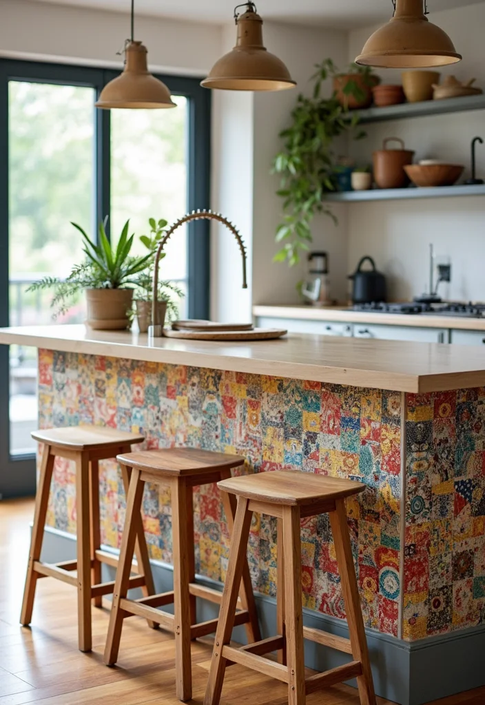 14 Kitchen Breakfast Bar Ideas for Casual Dining and Prep 111 14 Kitchen Breakfast Bar Ideas for Casual Dining and Prep - 11. Colorful Tile Bar Top