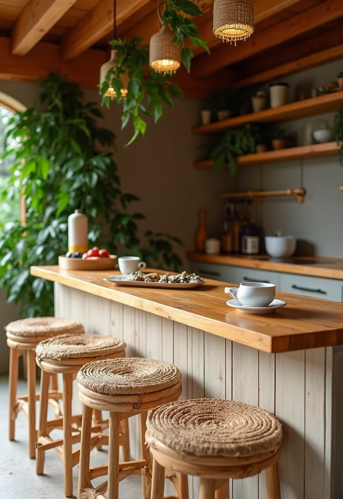 14 Kitchen Breakfast Bar Ideas for Casual Dining and Prep 144 14 Kitchen Breakfast Bar Ideas for Casual Dining and Prep - 14. Eco-Friendly Bamboo Bar