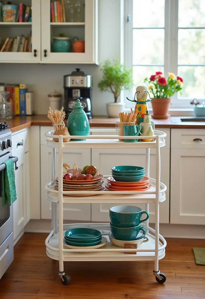 14 Kitchen Breakfast Bar Ideas for Casual Dining and Prep 45 14 Kitchen Breakfast Bar Ideas for Casual Dining and Prep - 5. Chic Bar Cart Design