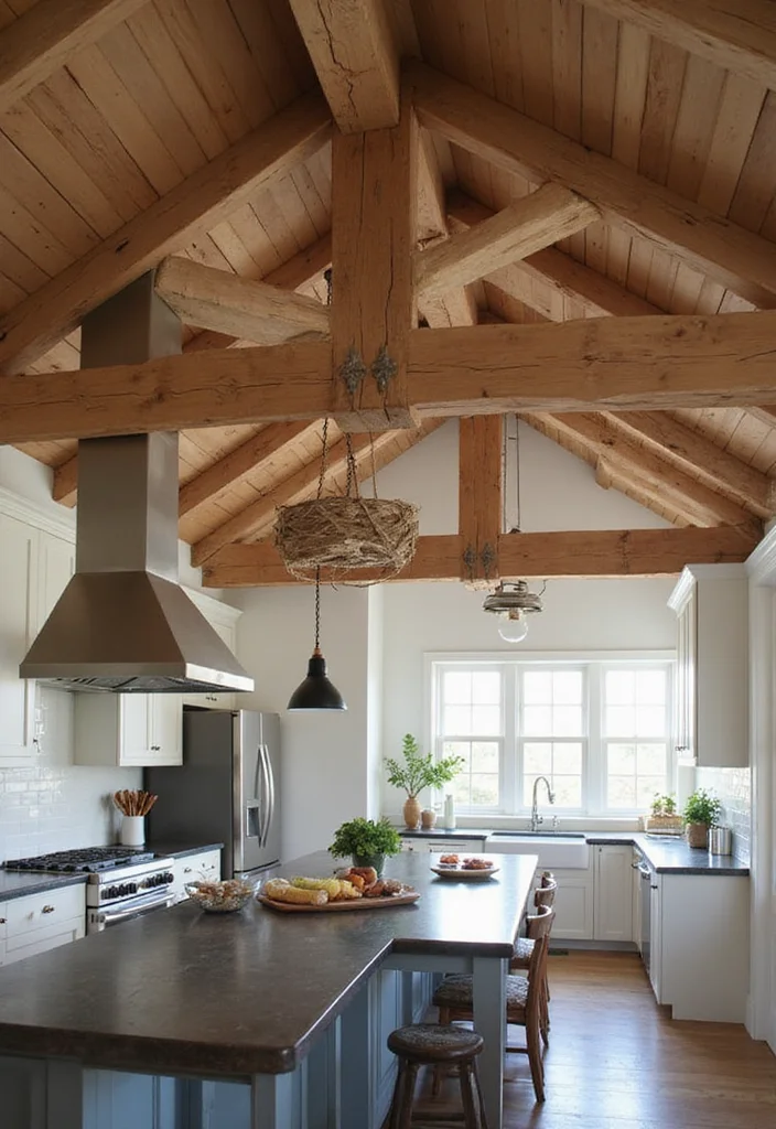 14 Log Cabin Kitchen Ideas for Cozy Natural Comfort - 1. Exposed Wooden Beams