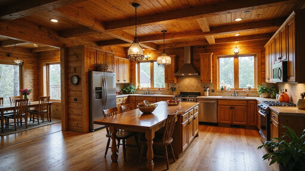 14 Log Cabin Kitchen Ideas for Cozy Natural Comfort