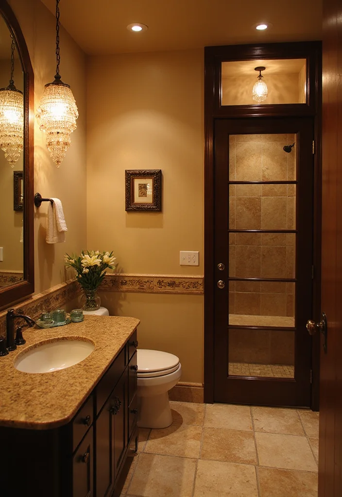 14 Modern Guest Bathroom Ideas for a Stylish Easy Upgrade - 5. Statement Lighting