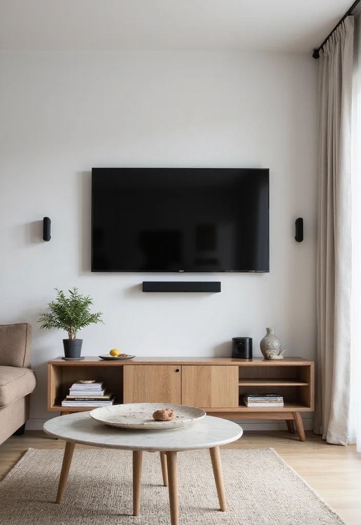 14 Scandinavian Living Room Ideas for Clean Minimal Warmth - 14. Incorporating Technology Intelligently