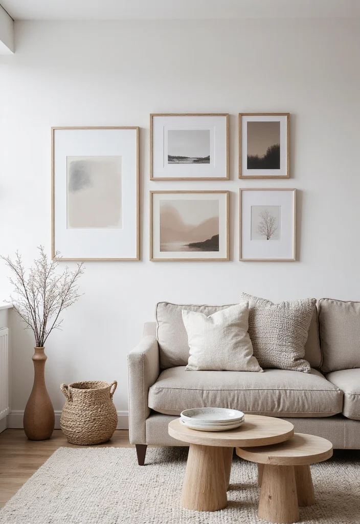 14 Scandinavian Living Room Ideas for Clean Minimal Warmth - 6. Minimalist Art and Wall Decor