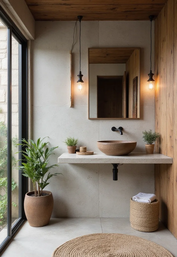 15 Farmhouse Bathroom Decor Ideas for a Fresh Country Look - 11. Natural Elements