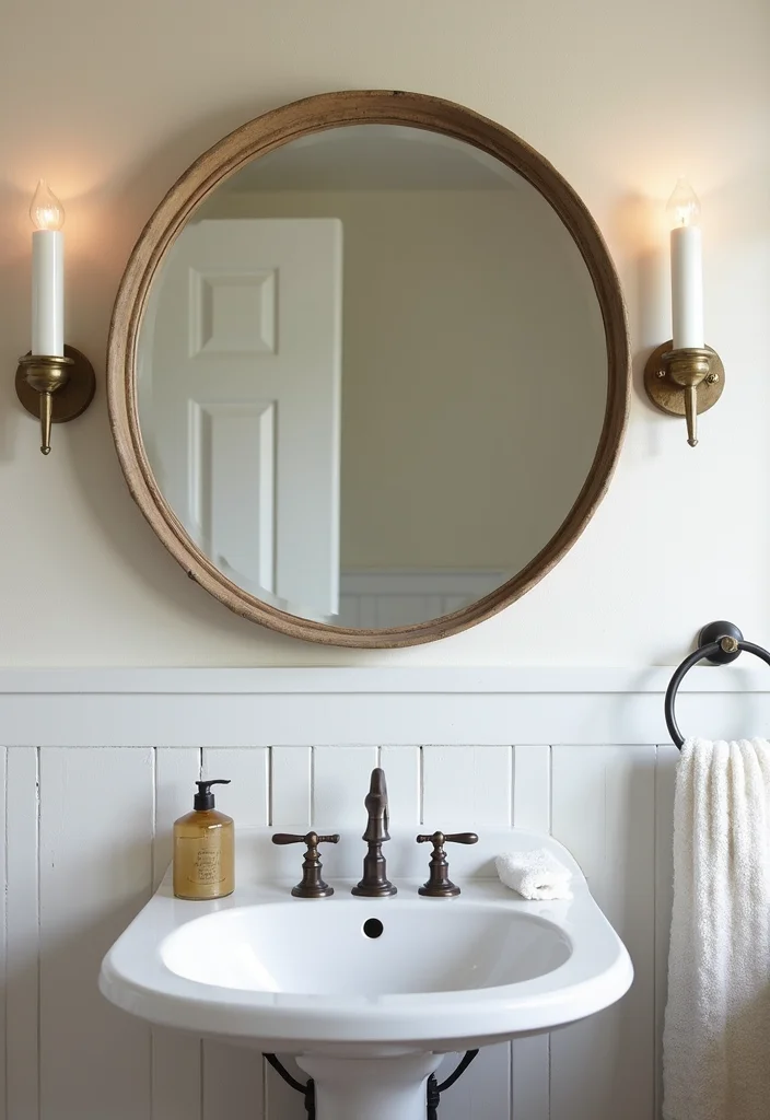 15 Farmhouse Bathroom Decor Ideas for a Fresh Country Look - 4. Farmhouse Style Mirrors