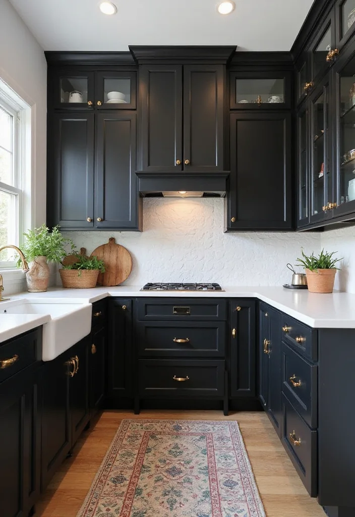 16 Kitchen Colour Combination Ideas for Fresh Modern Style - 13. Classic Black and White