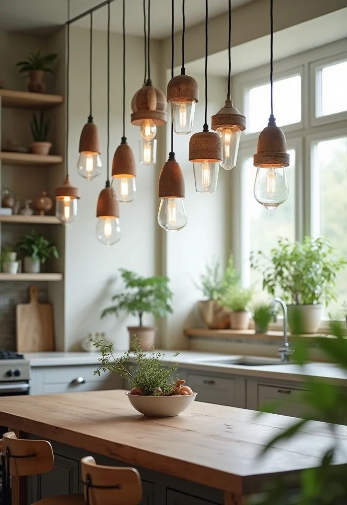 16 Kitchen Pendant Lighting Ideas for Better Task Lighting - 1. Eco-Conscious Elegance