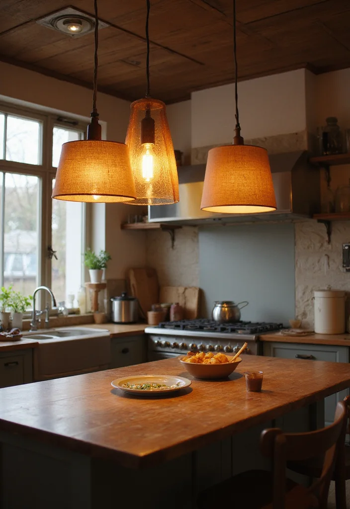 16 Kitchen Pendant Lighting Ideas for Better Task Lighting - 15. Pendant Lights with Shades