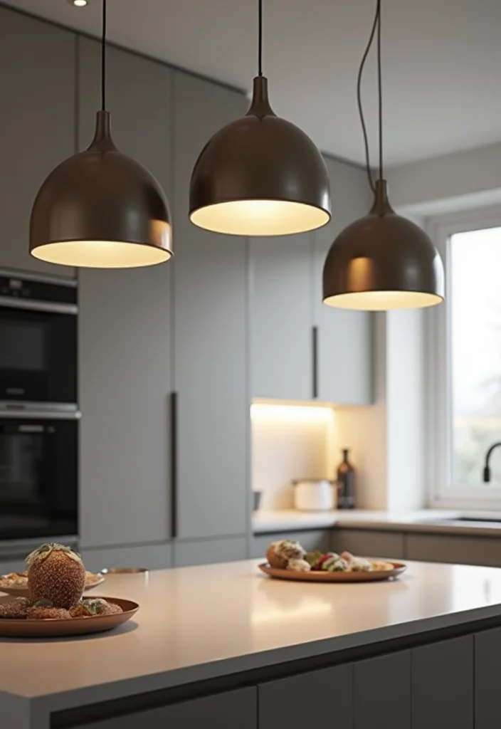 16 Kitchen Pendant Lighting Ideas for Better Task Lighting - 3. Sleek Minimalism