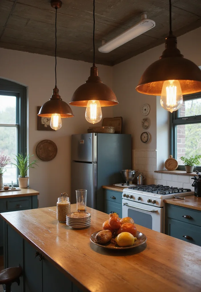 16 Kitchen Pendant Lighting Ideas for Better Task Lighting - 4. Vintage Vibes