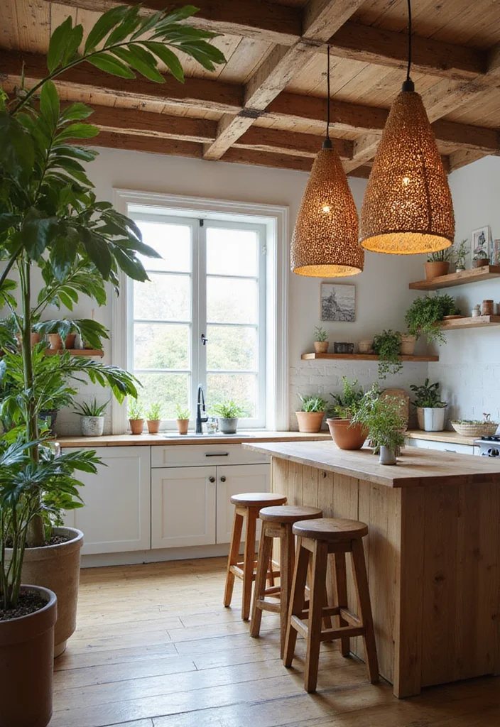 16 Kitchen Pendant Lighting Ideas for Better Task Lighting - 7. Nature-Inspired Fixtures