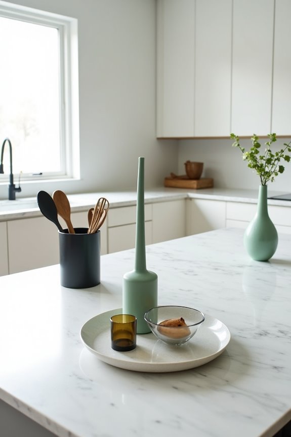 clear decluttered kitchen essentials organized