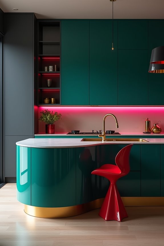 Are Kitchen Islands Going Out of Style in 2026? 3 curved islands bold colors warmth