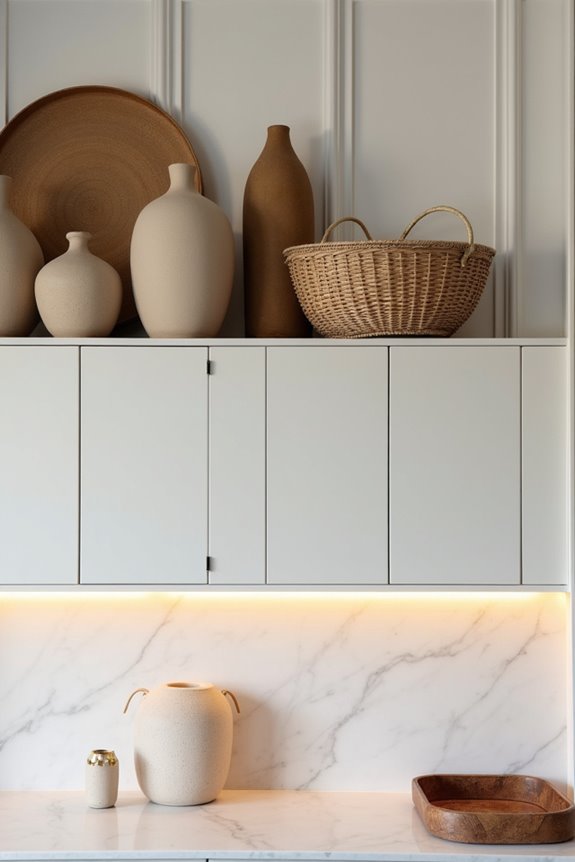 5 Stylish Ways to Decorate Above Kitchen Cabinets 2 display storage lighting choices