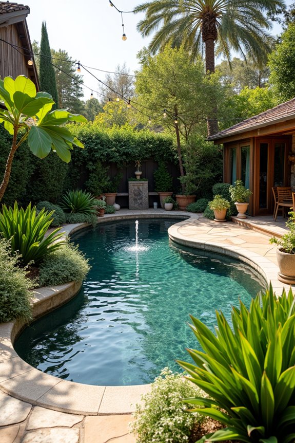 diy stock tank pool centerpiece integrates water features