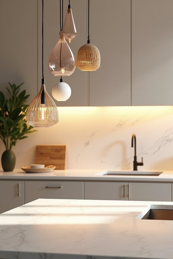 hanging pendants define kitchen mood