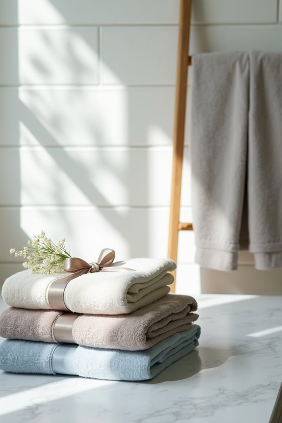 layered varied towel displays