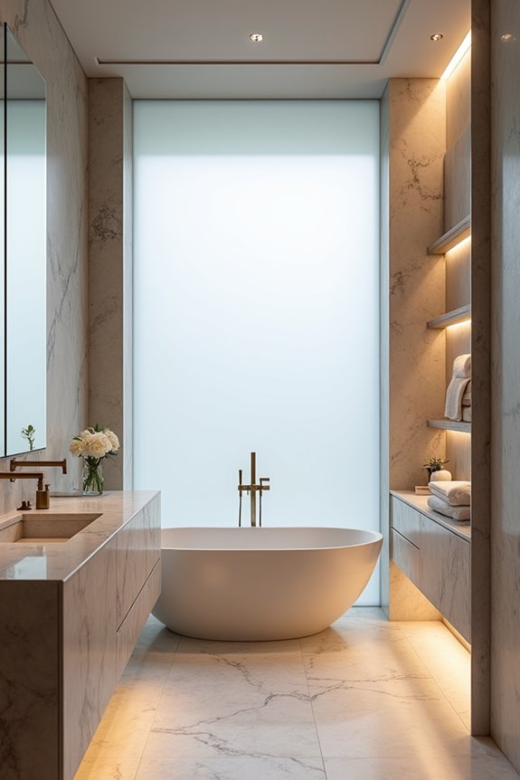 luxury bathroom retreat with premium fixtures
