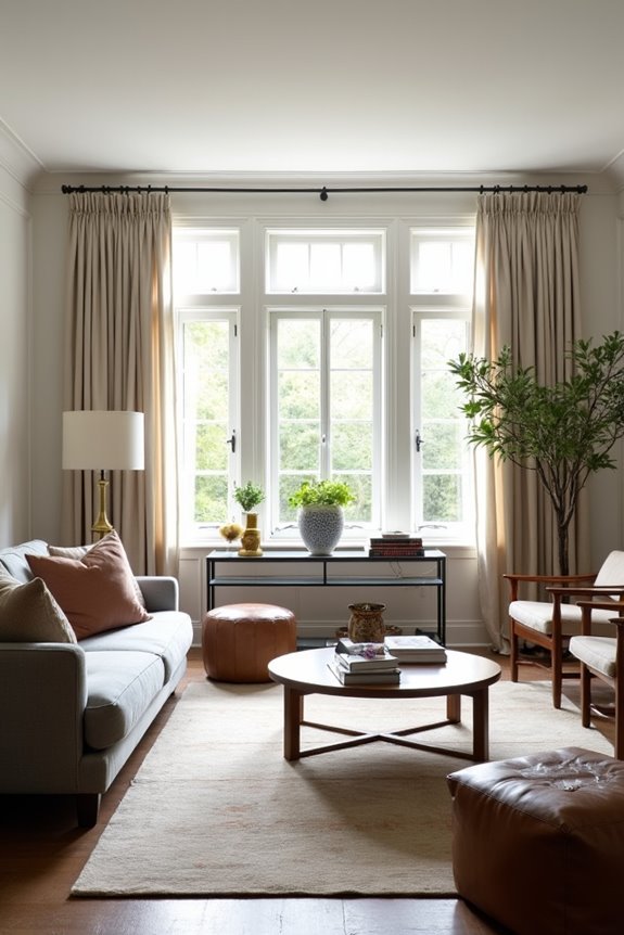 mix curved vintage with modern furniture
