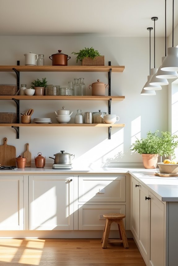 open shelving for organized display
