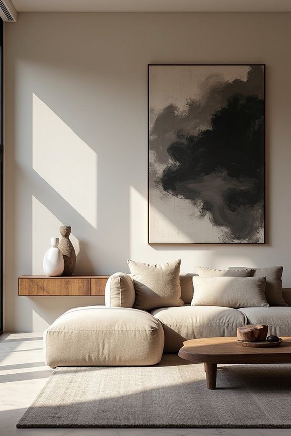oversized focal artwork centered