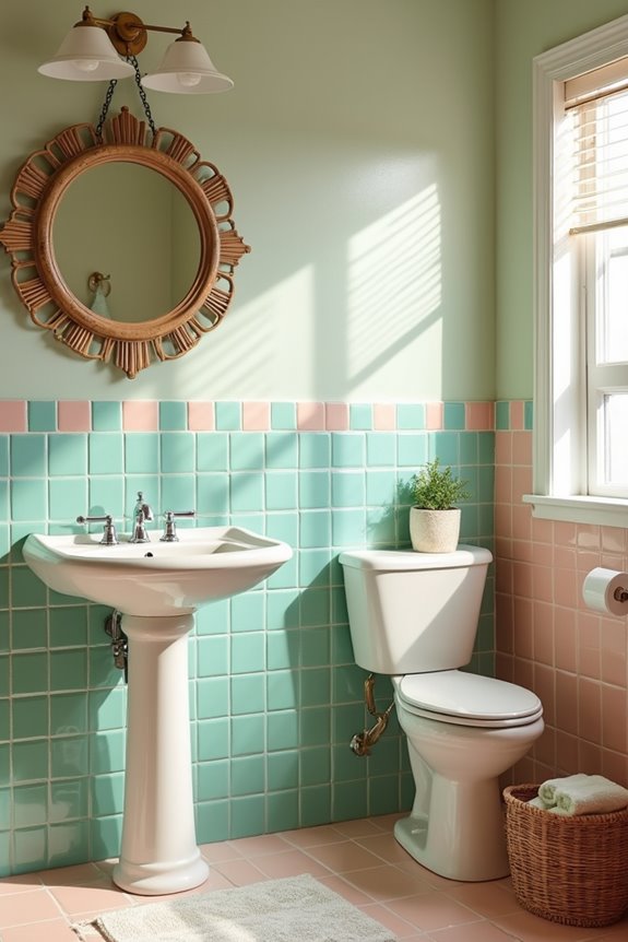 How to Decorate a Retro Bathroom: Essential Tips and Ideas 2 soft pastels with retro accents