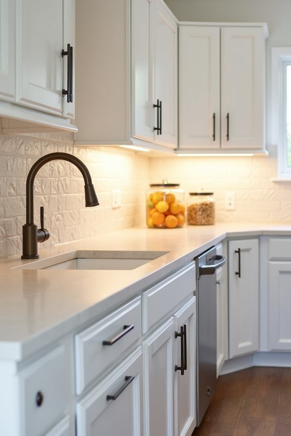 swap cabinet hardware for cohesive refresh
